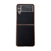 For Samsung Galaxy Z Flip4 Star Series Nano Electroplating PU Phone Case(Black) Eurekaonline