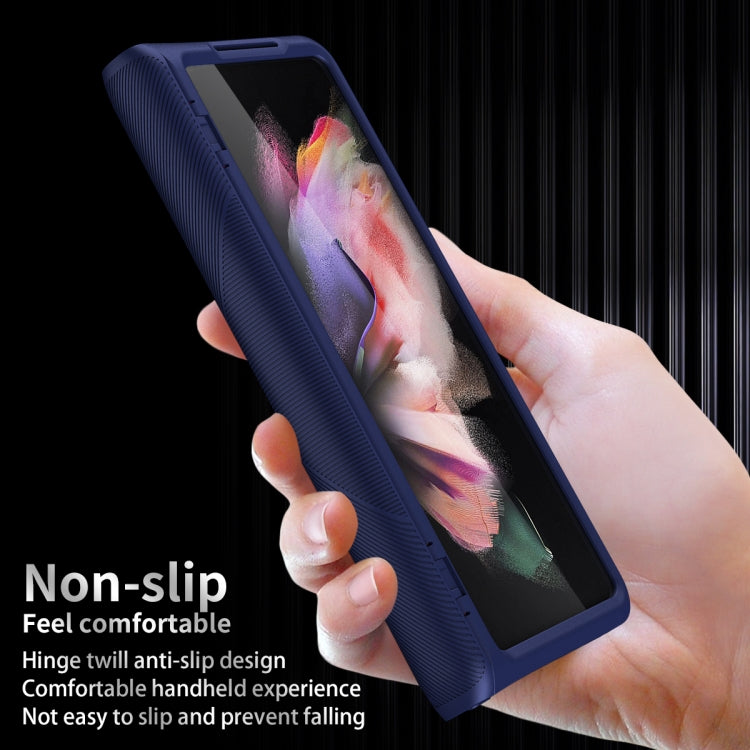 For Samsung Galaxy Z Fold3 5G 360 Full Body Armor Hinge Flip Phone Case(Black) Eurekaonline