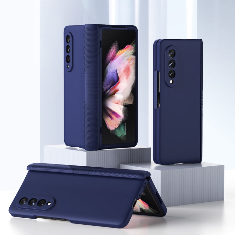 For Samsung Galaxy Z Fold3 5G 360 Full Body Armor Hinge Flip Phone Case(Blue) Eurekaonline
