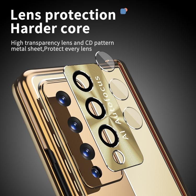 For Samsung Galaxy Z Fold3 5G Aluminum Alloy Double Hinge Shockproof Phone Protective Case(Champagne Gold) Eurekaonline