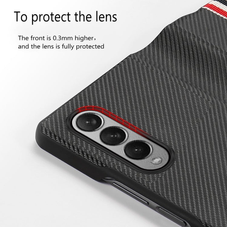 For Samsung Galaxy Z Fold3 5G Carbon Fiber Texture Folding All Inclusive PU Shockproof Leather Case(Black) Eurekaonline