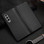 For Samsung Galaxy Z Fold3 5G Carbon Fiber Texture Folding All Inclusive PU Shockproof Leather Case(Black) Eurekaonline