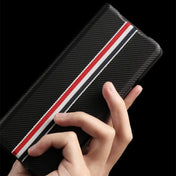 For Samsung Galaxy Z Fold3 5G Carbon Fiber Texture Folding All Inclusive PU Shockproof Leather Case(Black) Eurekaonline