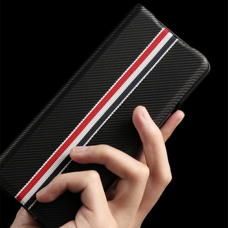 For Samsung Galaxy Z Fold3 5G Carbon Fiber Texture Folding All Inclusive PU Shockproof Splicing Leather Case(Black) Eurekaonline