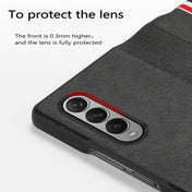 For Samsung Galaxy Z Fold3 5G Cowhide Shockproof Fold Splicing Leather Case(Black) Eurekaonline