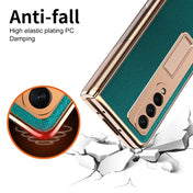 For Samsung Galaxy Z Fold3 5G Electroplated Armor Cross Texture Phone Case(Cyan) Eurekaonline