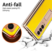 For Samsung Galaxy Z Fold3 5G Electroplated Armor Cross Texture Phone Case(Yellow) Eurekaonline