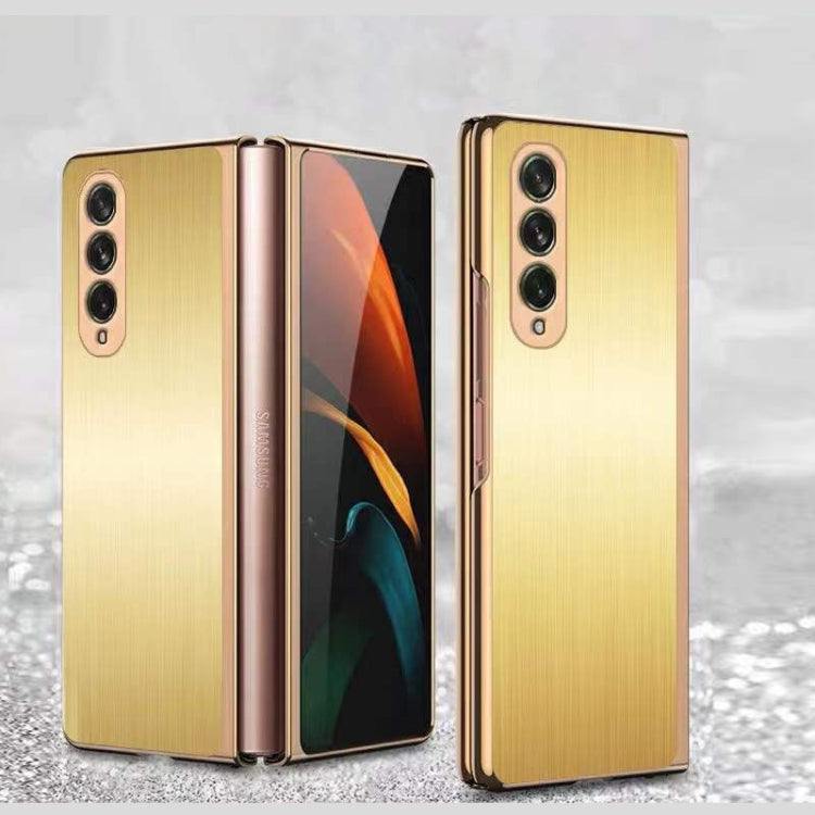 For Samsung Galaxy Z Fold3 5G Electroplated Stainless Steel Phone Case(Gold) Eurekaonline