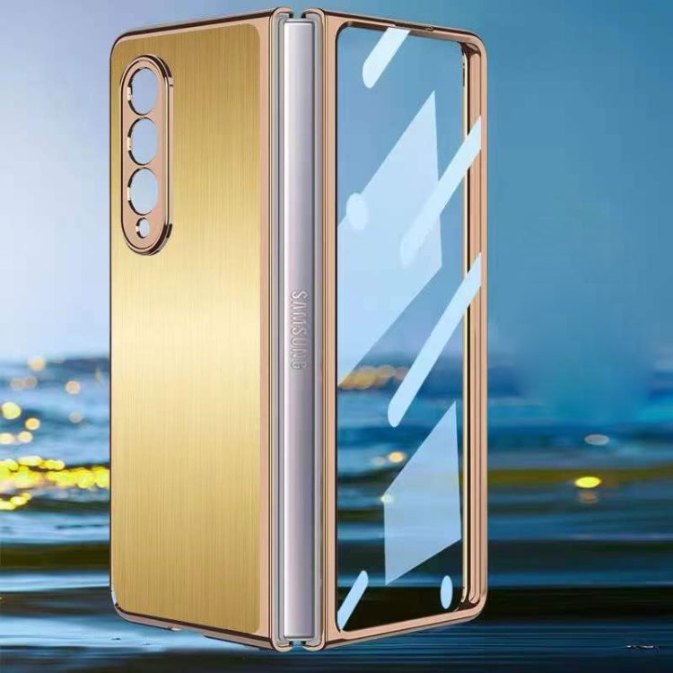 For Samsung Galaxy Z Fold3 5G Electroplated Stainless Steel Phone Case(Gold) Eurekaonline