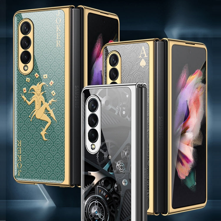For Samsung Galaxy Z Fold3 5G GKK Electroplating Painted Tempered Glass Phone Case(Lion) Eurekaonline