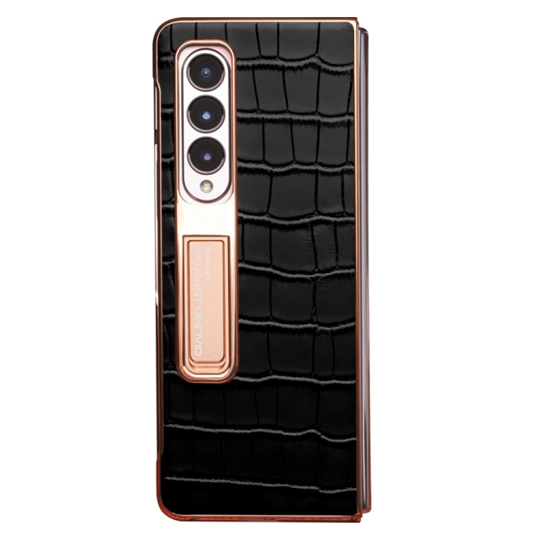 For Samsung Galaxy Z Fold3 5G Genuine Leather + PC Phone Case(Black) Eurekaonline
