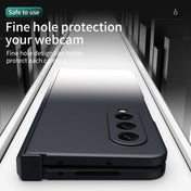 For Samsung Galaxy Z Fold3 5G Gradient Color Hinge Flip Phone Case without Film(Black White) Eurekaonline