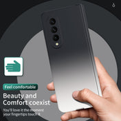 For Samsung Galaxy Z Fold3 5G Gradient Color Hinge Flip Phone Case without Film(Black White) Eurekaonline