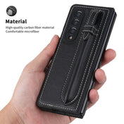 For Samsung Galaxy Z Fold3 5G Top Layer Leather Back Cover Folding Leather Phone Case(Black) Eurekaonline