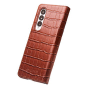 For Samsung Galaxy Z Fold3 5G/W22 5G QIALINO Crocodile Pattern Genuine Leather Phone Case(Brown) Eurekaonline