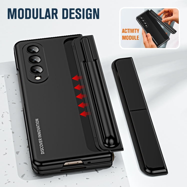 For Samsung Galaxy Z Fold4 2 in 1 Detachable PC Folding Phone Case with Holder & Pen Slot(Black) Eurekaonline