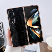 For Samsung Galaxy Z Fold4 5G Genuine Leather Weilai Series Nano Plating Phone Case(Green) Eurekaonline