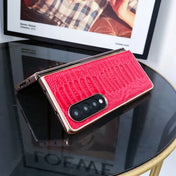 For Samsung Galaxy Z Fold4 5G Genuine Leather Weilai Series Nano Plating Phone Case(Green) Eurekaonline