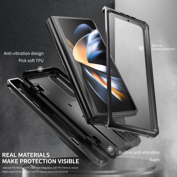 For Samsung Galaxy Z Fold4 5G SM-F936 Armored All-inclusive Shockproof Folding Phone Case(Black) Eurekaonline