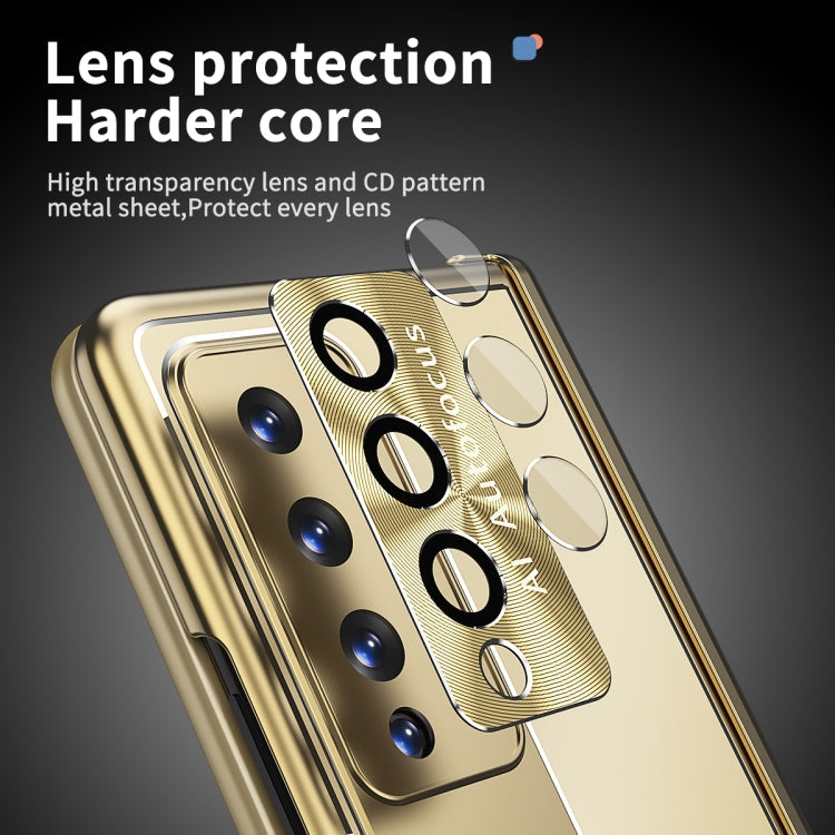 For Samsung Galaxy Z Fold4 Aluminum Alloy Double Hinge Shockproof Phone Protective Case(Gold) Eurekaonline