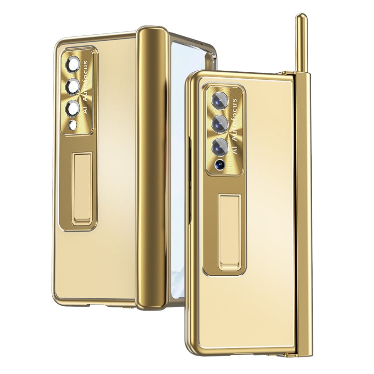 For Samsung Galaxy Z Fold4 Aluminum Alloy Double Hinge Shockproof Phone Protective Case(Gold) Eurekaonline