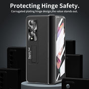 For Samsung Galaxy Z Fold4 Electroplating Corrugated Hinge Folding Phone Case(Black) Eurekaonline