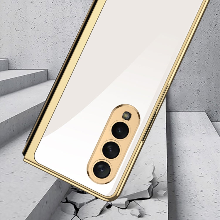 For Samsung Galaxy Z Fold4 GKK Integrated Electroplating Painted Glass Phone Case(Black) Eurekaonline