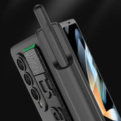For Samsung Galaxy Z Fold4 GKK Integrated Magnetic Folding Hinge Phone Case with Wrist Strap & Pen Holder(Champagne Gold) Eurekaonline