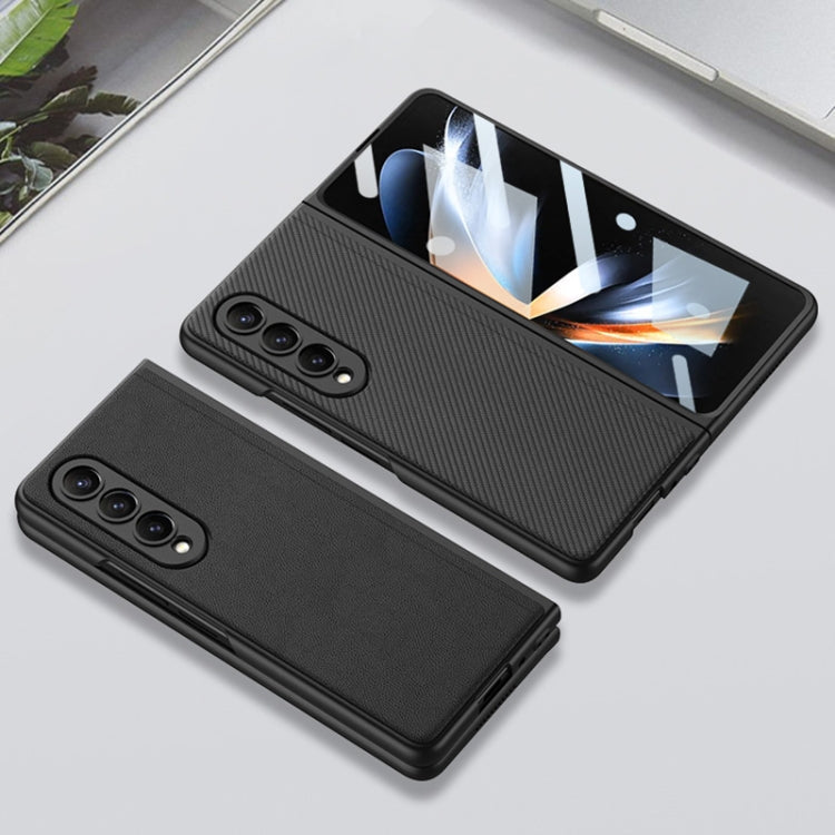 For Samsung Galaxy Z Fold4 GKK Integrated Ultra-thin Folding Leather Phone Case with Stand(Carbon Fiber) Eurekaonline