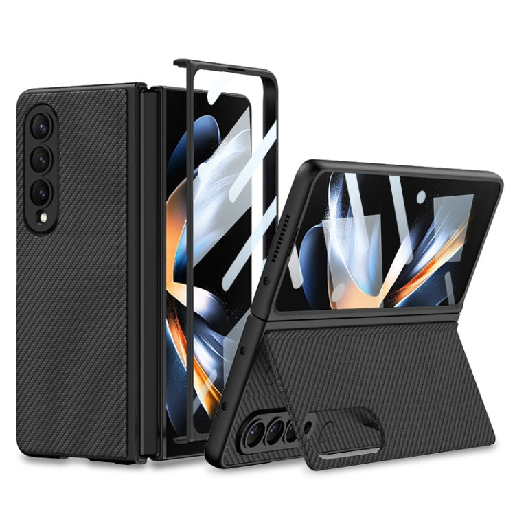 For Samsung Galaxy Z Fold4 GKK Integrated Ultra-thin Folding Leather Phone Case with Stand(Carbon Fiber) Eurekaonline