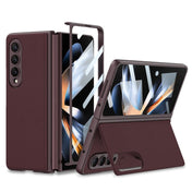 For Samsung Galaxy Z Fold4 GKK Integrated Ultra-thin Folding Leather Phone Case with Stand(Wine Red) Eurekaonline