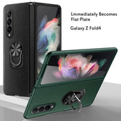 For Samsung Galaxy Z Fold4 GKK Litchi Pattern Foldable Protective Phone Case with Ring Holder(Green) Eurekaonline