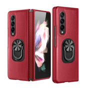 For Samsung Galaxy Z Fold4 GKK Litchi Pattern Foldable Protective Phone Case with Ring Holder(Red) Eurekaonline