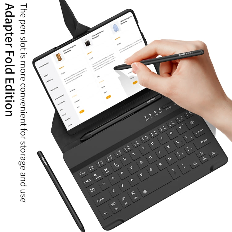 For Samsung Galaxy Z Fold4 GKK Magnetic Folding Bluetooth Keyboard Leather Case with Pen(Black) Eurekaonline