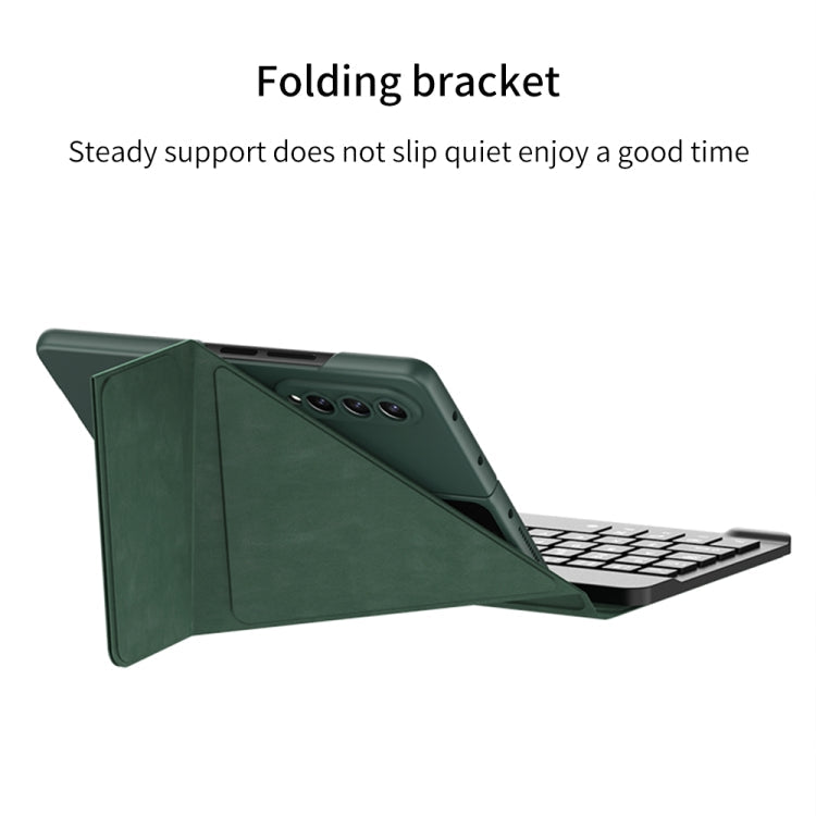 For Samsung Galaxy Z Fold4 GKK Magnetic Folding Bluetooth Keyboard Leather Case with Pen(Black) Eurekaonline