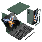 For Samsung Galaxy Z Fold4 GKK Magnetic Folding Bluetooth Keyboard Leather Case with Pen(Green) Eurekaonline