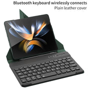 For Samsung Galaxy Z Fold4 GKK Magnetic Folding Bluetooth Keyboard Leather Case with Pen(Green) Eurekaonline