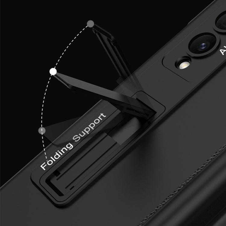 For Samsung Galaxy Z Fold4 GKK Magnetic Hinge Flip Phone Case with Pen Holder & Holder(Green) Eurekaonline