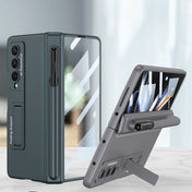 For Samsung Galaxy Z Fold4 GKK Magnetic Hinge Flip Phone Case with Pen Holder & Holder(Grey) Eurekaonline