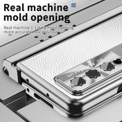 For Samsung Galaxy Z Fold4 Litchi Pattern Magnetic Shell Film Integrated Shockproof Phone Case(Silver) Eurekaonline