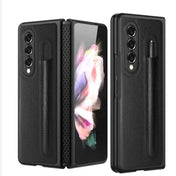 For Samsung Galaxy Z Fold4 Litchi Texture Hinge Protection Folding Phone Case(Black) Eurekaonline