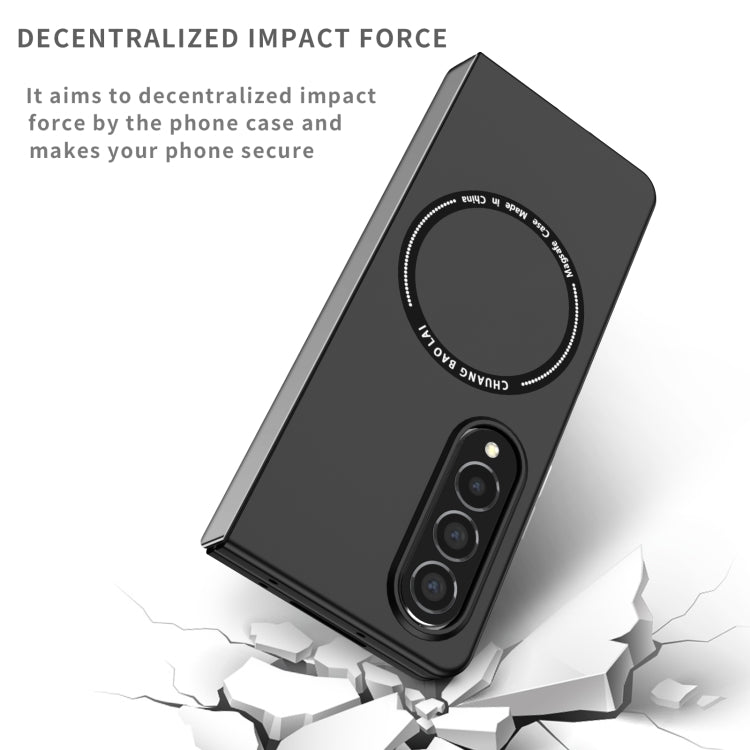 For Samsung Galaxy Z Fold4 Magsafe Magnetic Folding PC Phone Case(Black) Eurekaonline
