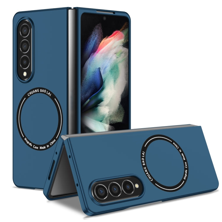 For Samsung Galaxy Z Fold4 Magsafe Magnetic Folding PC Phone Case(Blue) Eurekaonline