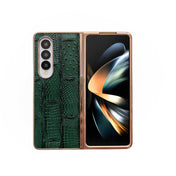 For Samsung Galaxy Z Fold4 Nano Electroplate Mahjong Texture Leather Phone Case(Green) Eurekaonline