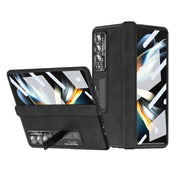 For Samsung Galaxy Z Fold4 Napa Pattern All-inclusive Magnetic Phone Case(Black) Eurekaonline