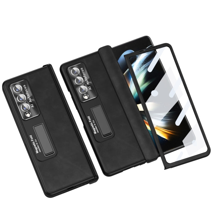 For Samsung Galaxy Z Fold4 Napa Texture All-inclusive Phone Case(Black) Eurekaonline