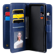 For Sony Xpeira 5 Multifunctional Magnetic Copper Buckle Horizontal Flip Solid Color Leather Case with 10 Card Slots & Wallet & Holder & Photo Frame(Navy Blue) Eurekaonline