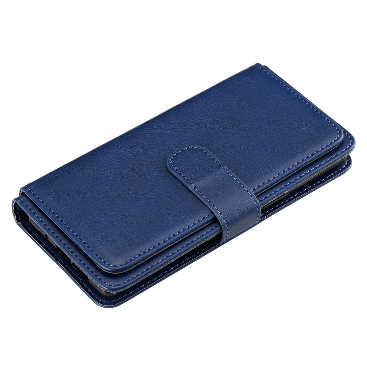 For Sony Xpeira 5 Multifunctional Magnetic Copper Buckle Horizontal Flip Solid Color Leather Case with 10 Card Slots & Wallet & Holder & Photo Frame(Navy Blue) Eurekaonline
