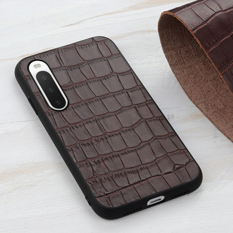 For Sony Xperia 10 IV Crocodile Texture Shockproof Leather Phone Case(Brown) Eurekaonline