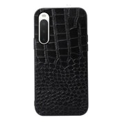 For Sony Xperia 10 IV Crocodile Top Layer Cowhide Leather Phone Case(Black) Eurekaonline